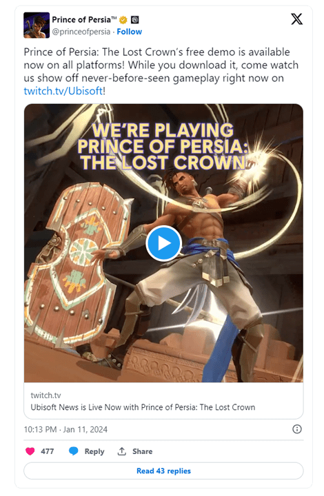 دموی رایگان بازی Prince of Persia: The Lost Crown